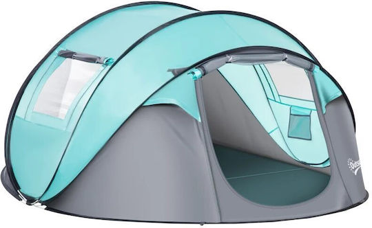 Cort De Camping Pop Up Albastru Pentru 4 Persoane 286x209x122cm