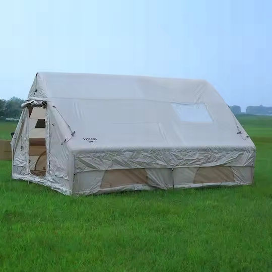 Inflatable Camping Tent Beige 4 Seasons for 8 People 400x300x210cm