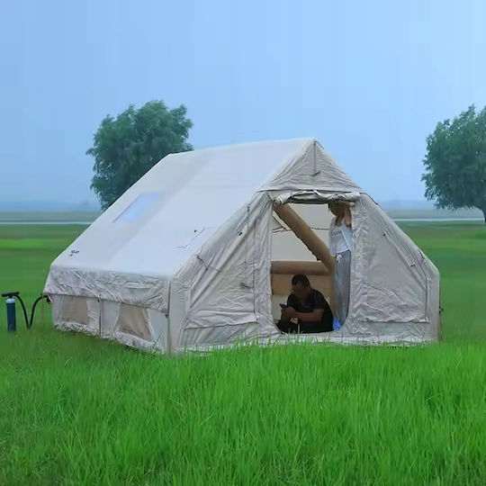 Inflatable Camping Tent Beige 4 Seasons for 8 People 400x300x210cm