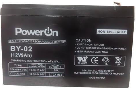 Power On By-02 Μπαταρία UPS με Χωρητικότητα 9Ah και Τάση 12V 1τμχ