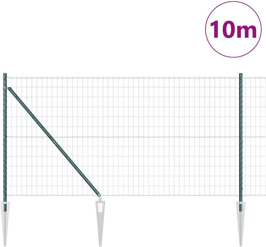 vidaXL Plasă de sârmă Galvanizat Verde 1.2x10m