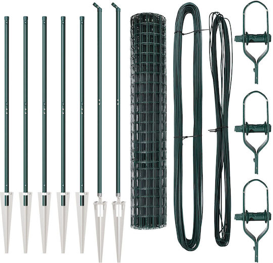 vidaXL Plasă de sârmă Sârmă ghimpată Galvanizat Verde 1.5x10m