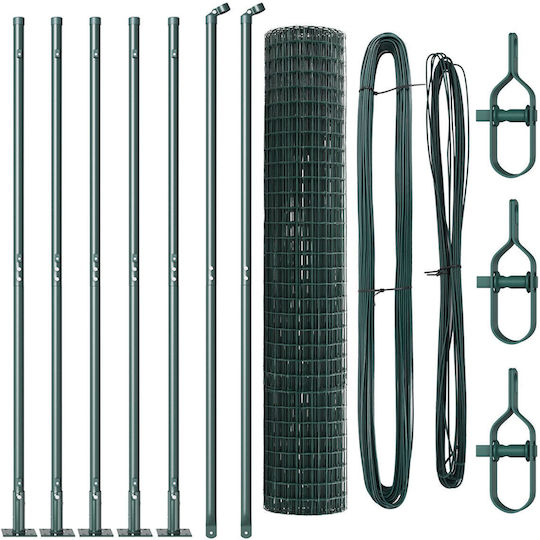 vidaXL Wire Fencing Galvanized with PVC Coating Green 1.4x10m