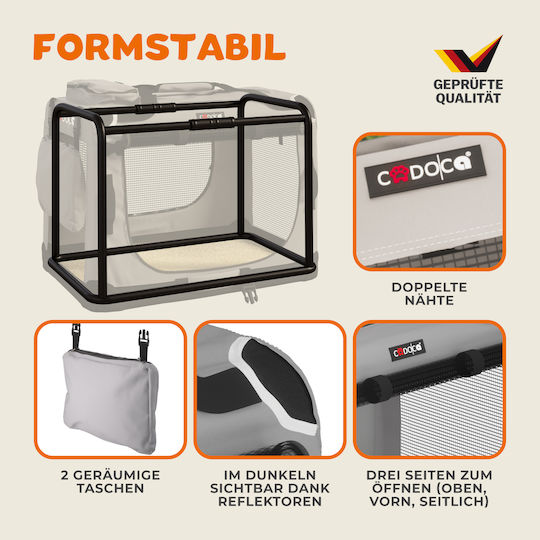 Cadoca Husă impermeabilă Geantă pentru transport câine / pisici Gri M60xL44xA42cm.