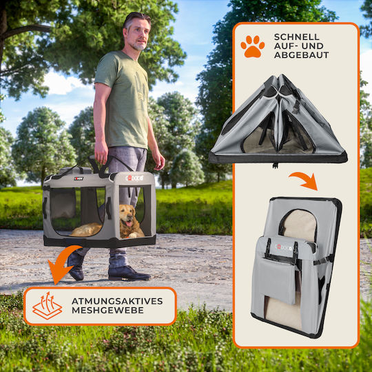 Cadoca Husă impermeabilă Geantă pentru transport câine / pisici Gri M60xL44xA42cm.