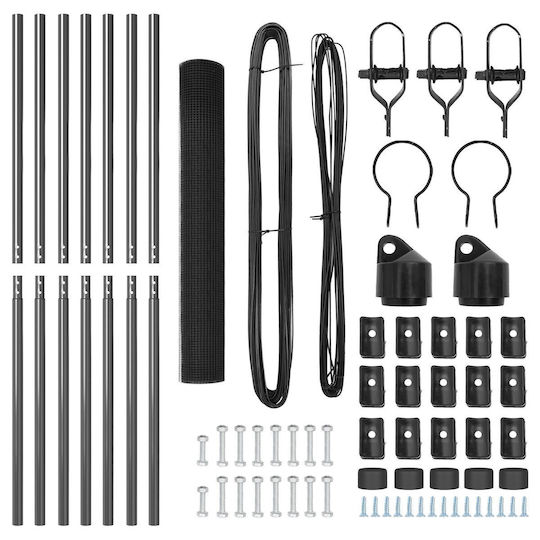 vidaXL Stâlpi de gard Material pentru Împrejmuire Grădină din Plastic - Plastic 1buc Gray