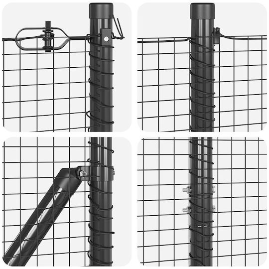 vidaXL Fence Poles Garden Fencing Material 1pcs Gray