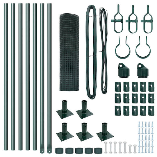 vidaXL Posts Garden Fencing Material 1pcs Green
