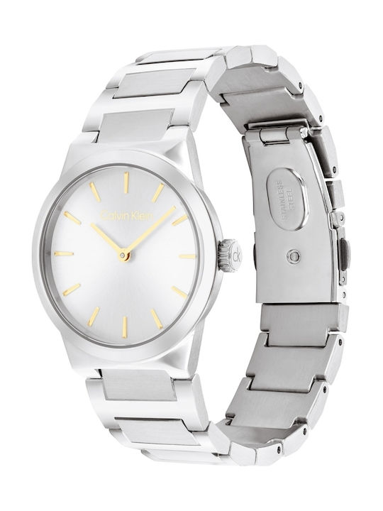 Calvin Klein Γυναικείο Ρολόι 32mm Μπαταρίας με Ασημί Μεταλλικό Μπρασελέ