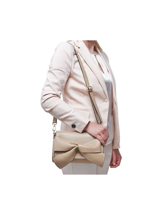 Leder Damentasche Schultertasche Taupe