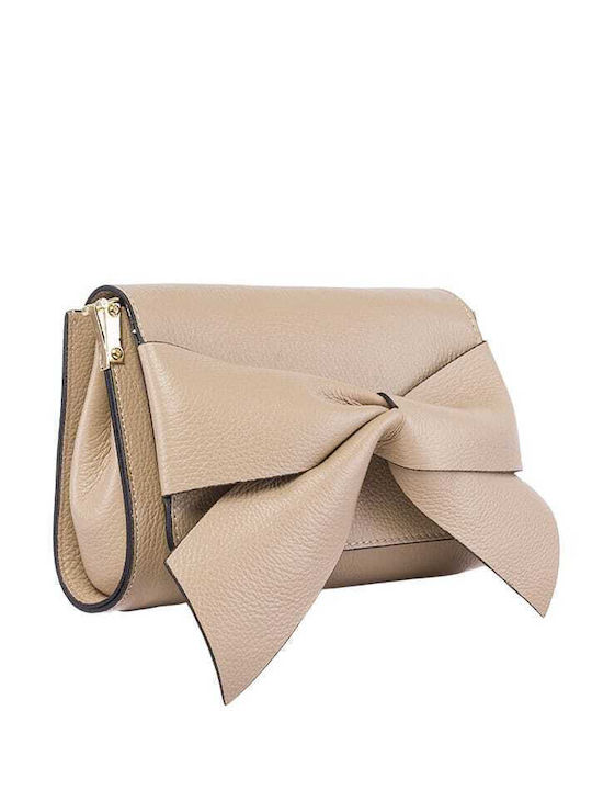 Leder Damentasche Schultertasche Taupe
