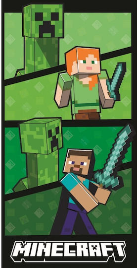 Minecraft Creeper Beach Towel Alex Steve 70*140 Cm