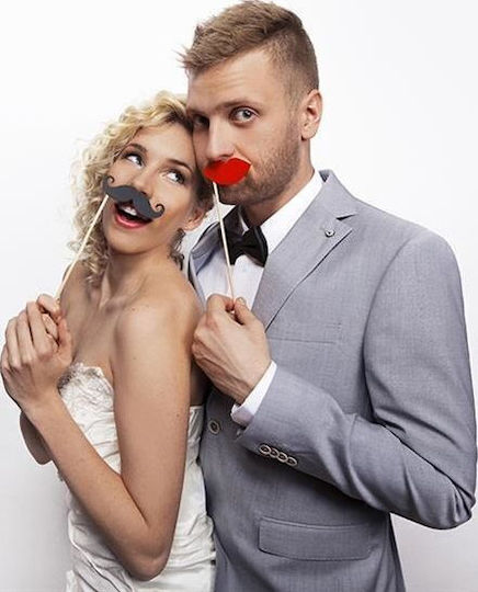 PartyDeco Photo Booth Prop for Party with Theme "Marriage" Set of 6pcs KNP7