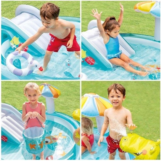 Piscină Rotundă Pentru Copii 160lt Gonflabilă 201x84cm Albastră