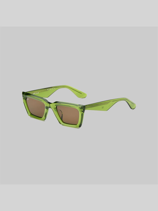 Akila Men's Sunglasses with Green Frame and Green Lens 2204-3594