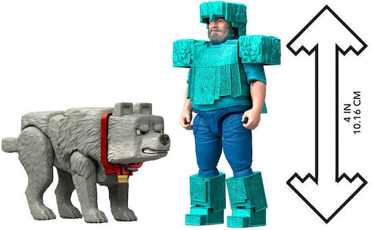 Action Figure Movie Steve & Wolf Set 2 Minecraft 10.2cm.