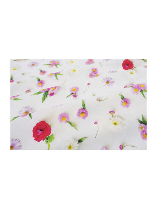 Tablecloth Stain Resistant Set 2pcs Daisies 463 White-pink 140x220cm