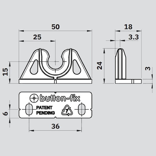 Verdecktes Befestigungssystem Paneele Ständer Möbel Button-fix Typ 2 Packung 100 Stück