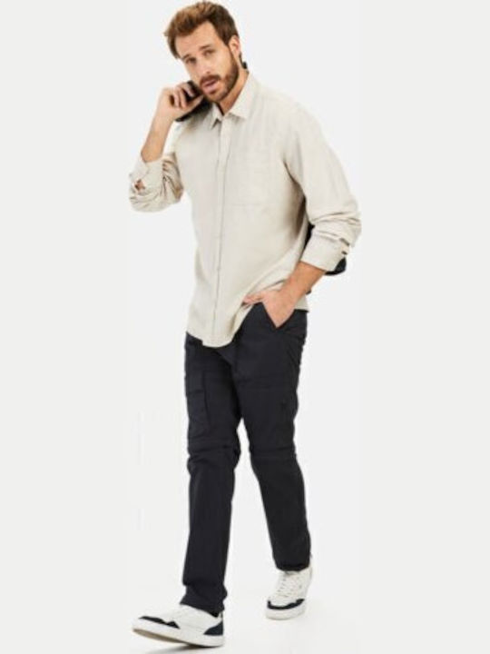 Long-sleeved Linen Shirt Beige