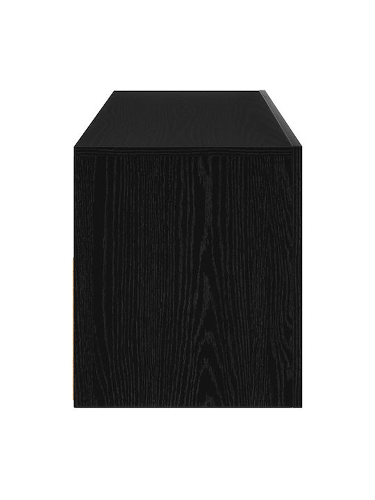 Wooden Bedside Table Black Oak 60x35x40cm