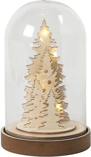 Plexiglas-Kuppel mit Holzsockel 18x11cm