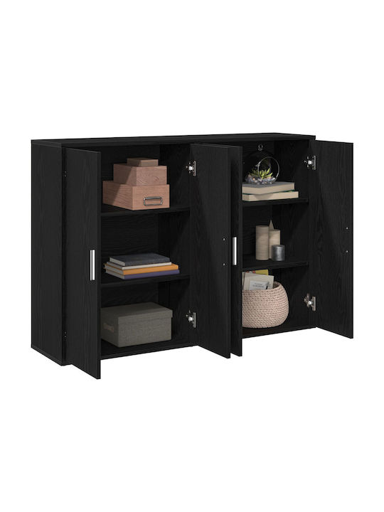 Office Storage Chipboard Cabinet Oak L60xW31xH84cm