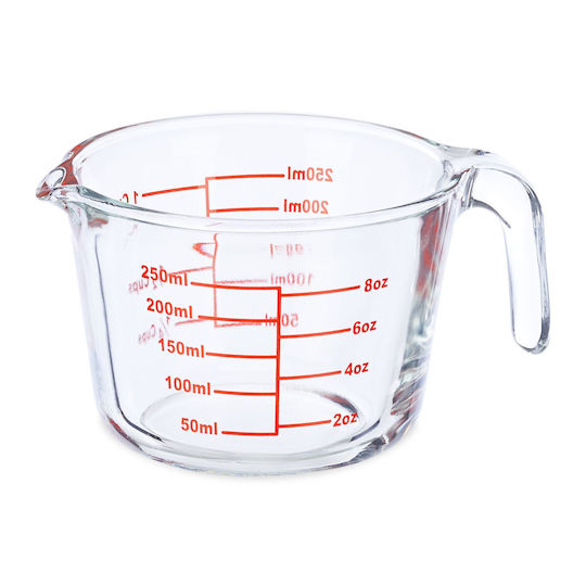 Relaxdays Glas Küchenmessgerät 250ml 1Stück