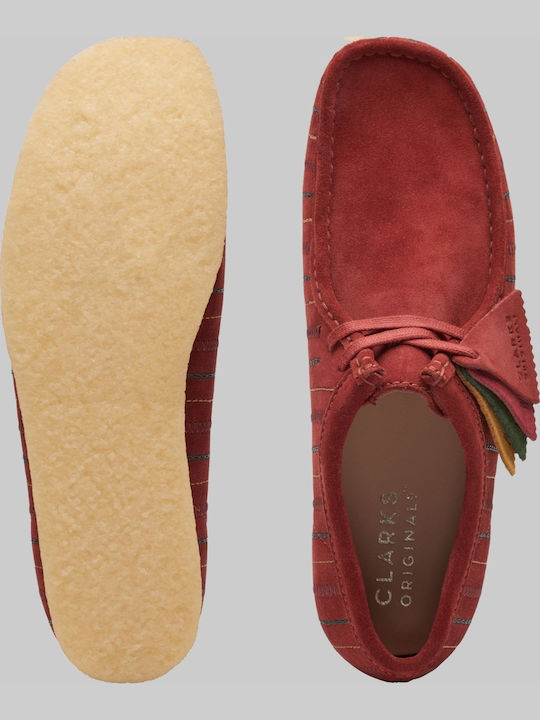 Wallabee Men's Suede Moccasins Burgundy