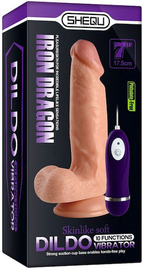 Shequ Iron Dragon Ρεαλιστικός Δονητής με Remote Control Flesh