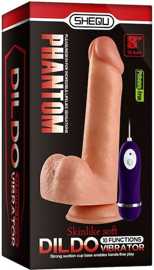 Shequ Phantom Realistic Vibrator cu Telecomandă 20cm Flesh