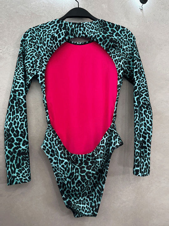 Ολόσωμο Μαγιό Animal Print Petrol