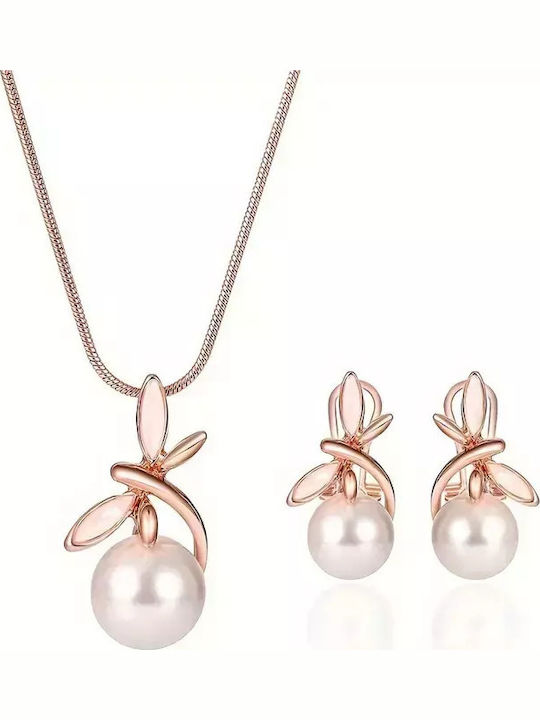 Set with Necklace , Earrings & Pendant with Pearls