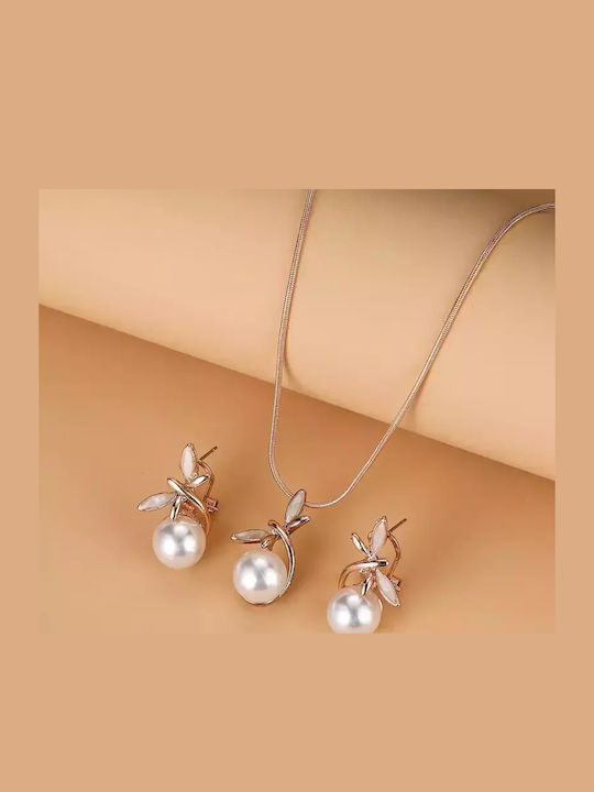 Set with Necklace , Earrings & Pendant with Pearls