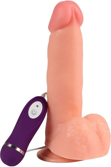 Shequ Adam Ρεαλιστικός Δονητής με Remote Control 21cm Flesh
