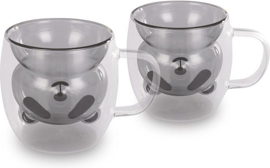 Lamart Mug Glass Black 230ml 2pcs