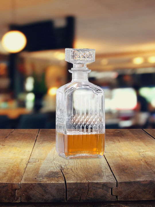 Relaxdays Sticlă Carafă de Servire Whiskey 9buc cu Dop Transparentă 900ml 1buc