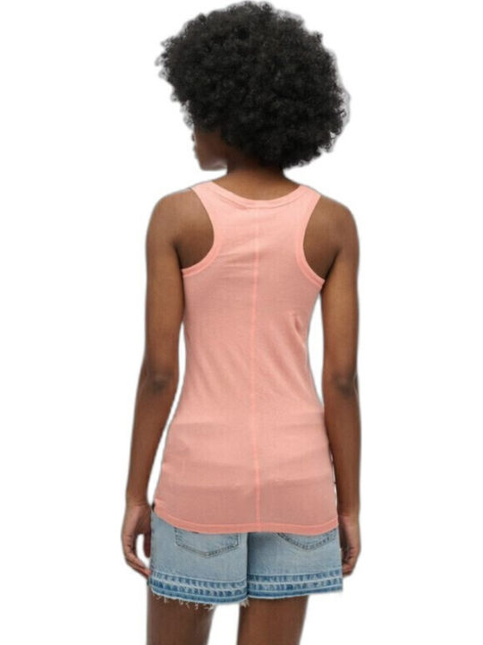 Damen Bluse Ärmellos Koralle