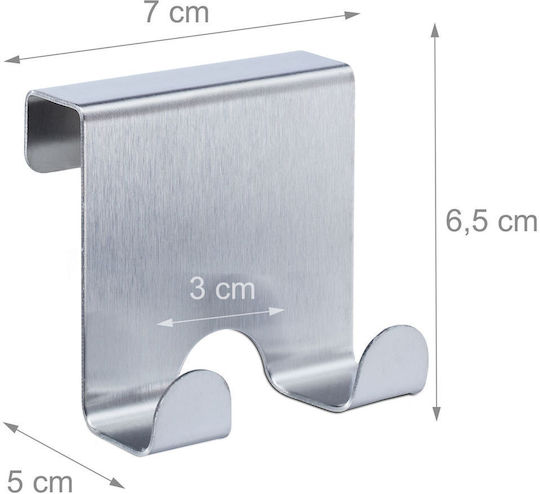 Relaxdays Inox Door Hook 6.5x7x5cm