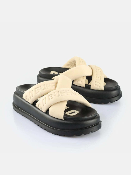 Women's Flat Sandals Flatforms in Beige Color