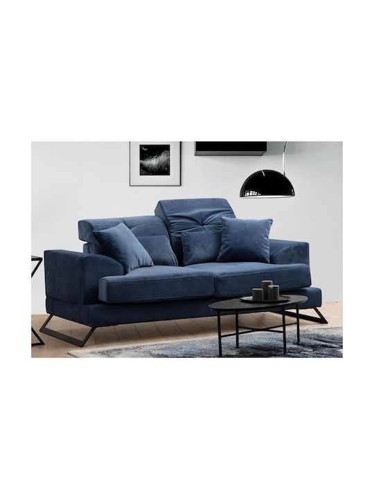 Two-Seater Couch Dark Blue 190x97x92cm