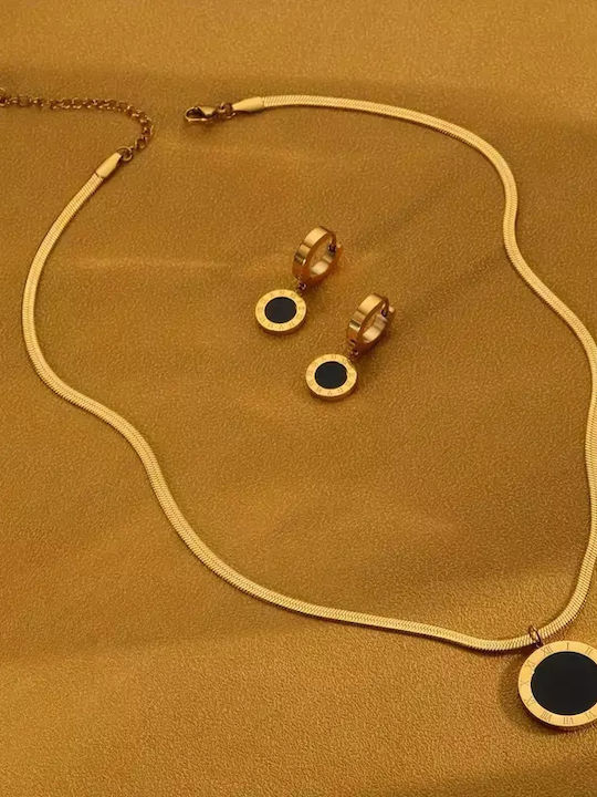 Set with Necklace & Earrings Gold Plated