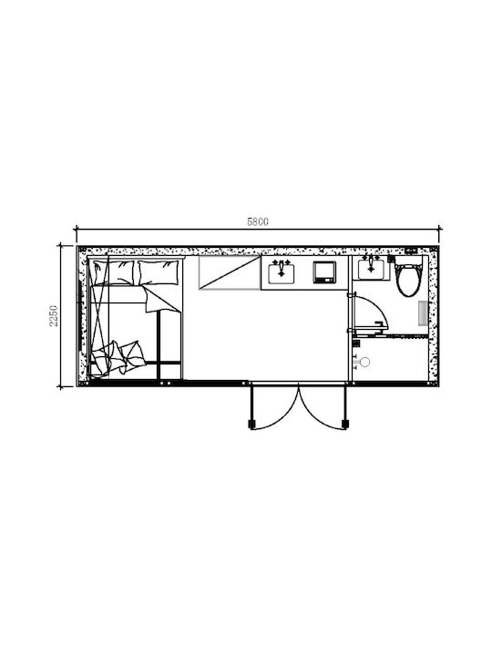 Apple Cabin Capsule House 13m2 1 Υπνοδωμάτιο