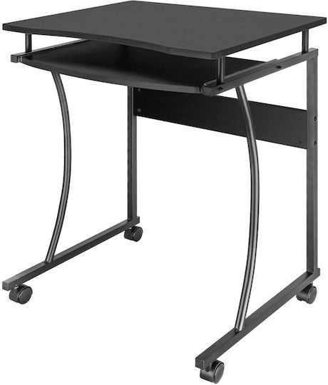 Ica-tb Computer Büro Holz Schwarz mit Metallbeinen 60x48cm