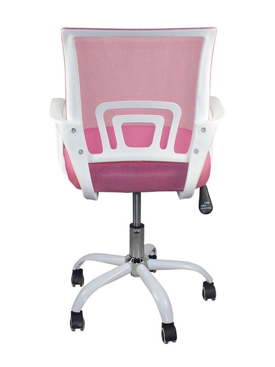 BF2101-SC Office Chair with Fixed Arms White / Pink Woodwell