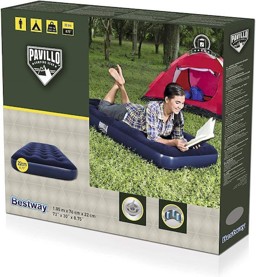 Bestway Φουσκωτό Στρώμα Ύπνου Μονό 185x76x22εκ. Μαύρο
