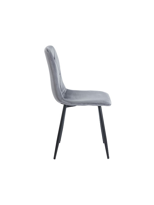 Eva Dining Room Velvet Chair Grey Velvet 66x47x67cm