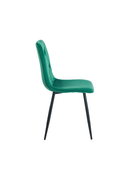 Eva Dining Room Velvet Chair Green Velvet 44x56x49cm