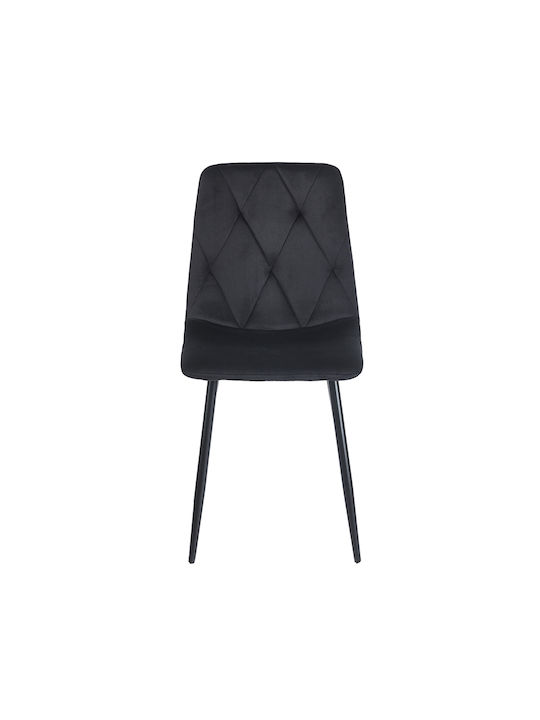 Eva Καρέκλα Τραπεζαρίας Βελούδινη Black 44x56x49εκ.
