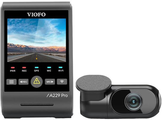 Viofo A229 Pro 2ch 4K Car DVR Set with Rear Camera, 2.4" Display