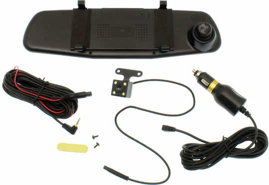 1080P Mirror Car DVR Set with Rear Camera, 4.3" Display with Clip